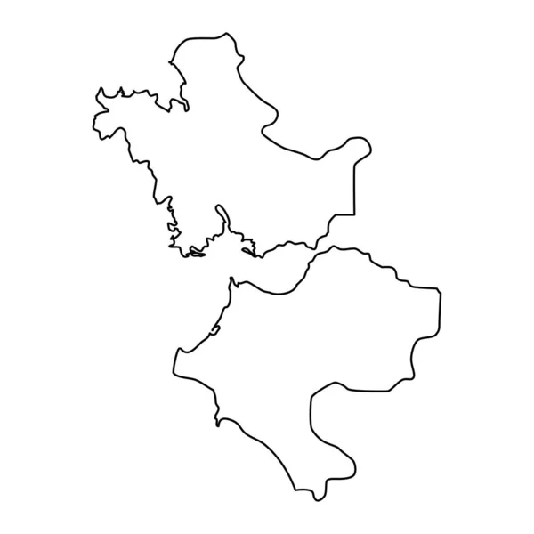 Western Greece Region Map Administrative Region Greece Vector Illustration — Stock Vector