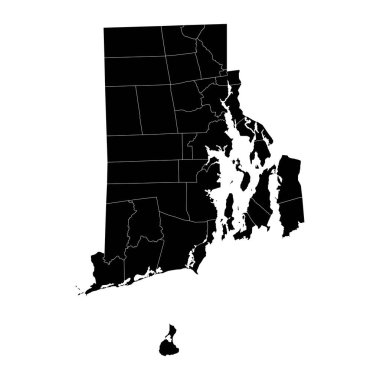 Rhode Island eyalet haritası. Vektör illüstrasyonu.