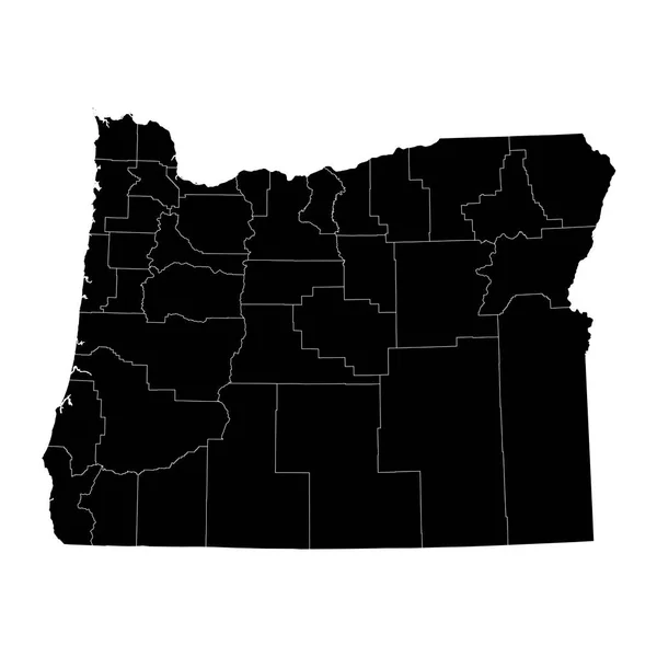 Mapa Stanu Oregon Hrabstwami Ilustracja Wektora — Wektor stockowy