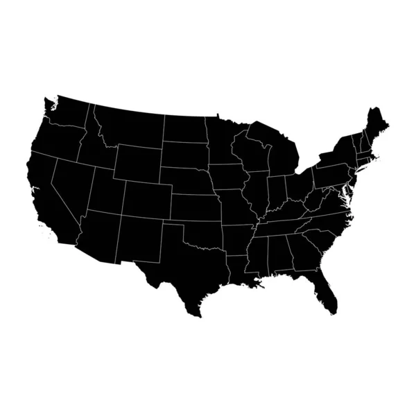 Mapa Con Fronteras Estatales Ilustración Vectorial — Vector de stock