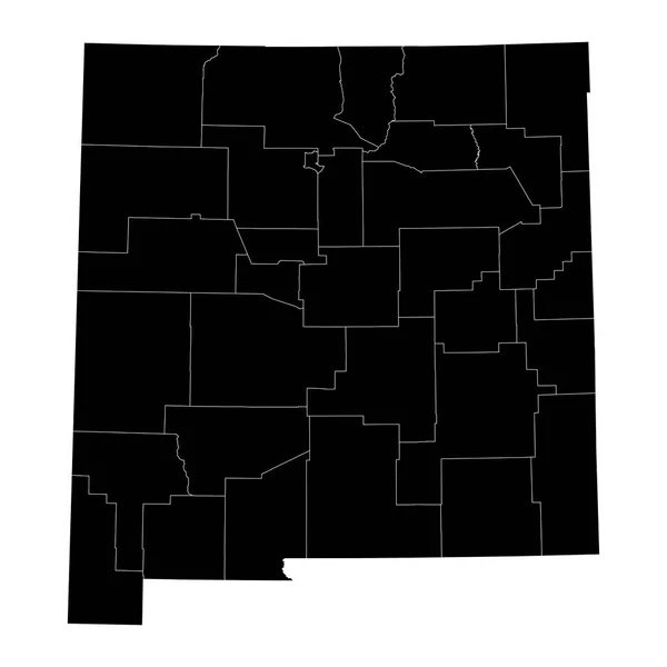 ニューメキシコ州は郡と州の地図 ベクターイラスト — ストックベクタ
