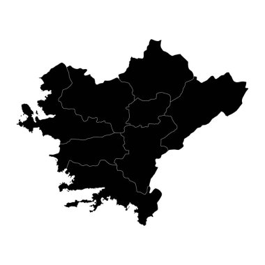 Ege bölgesi haritası, Türkiye 'nin idari bölümleri. Vektör illüstrasyonu.