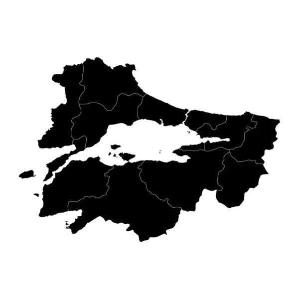 Karte Der Region Marmara Verwaltungseinheiten Der Türkei Vektorillustration — Stockvektor