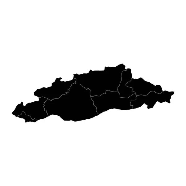 Southeastern Anatolia Region Map Administrative Divisions Turkey Vector Illustration — Stock Vector
