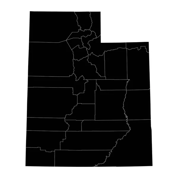 Karte Des Bundesstaates Utah Mit Landkreisen Vektorillustration — Stockvektor