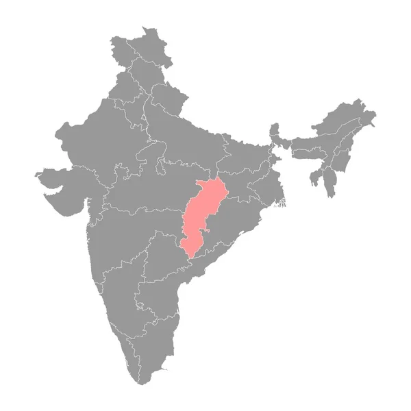 Chhattisgarh Delstatskarta Indiens Administrativa Avdelning Vektorillustration — Stock vektor