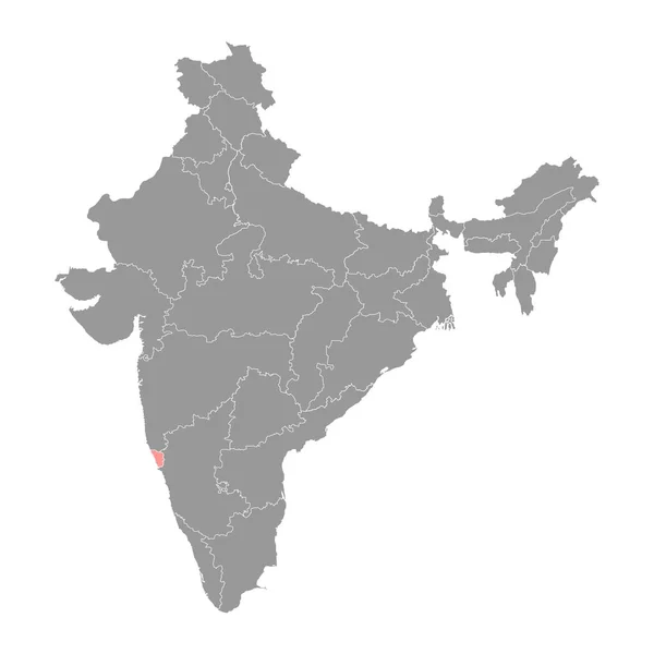 Державна Карта Гоа Адміністративний Поділ Індії Приклад Вектора — стоковий вектор