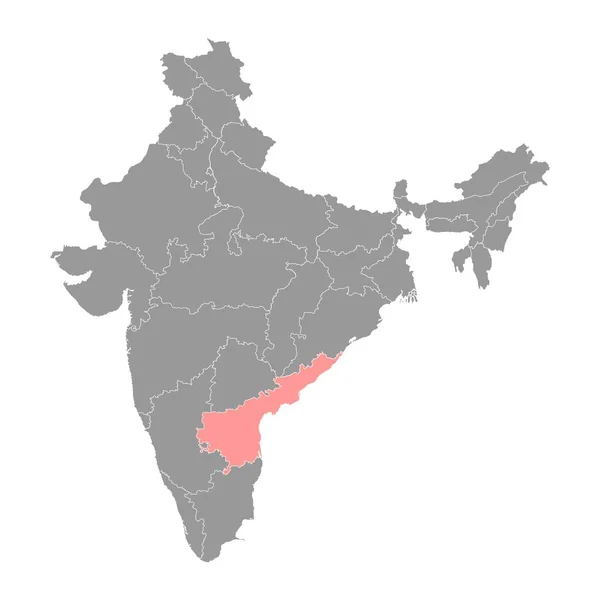 Karte Des Bundesstaates Andhra Pradesh Verwaltungseinheit Indiens Vektorillustration — Stockvektor