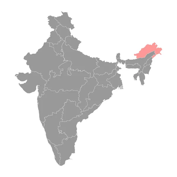 Mapa Estado Arunachal Pradesh Divisão Administrativa Índia Ilustração Vetorial — Vetor de Stock