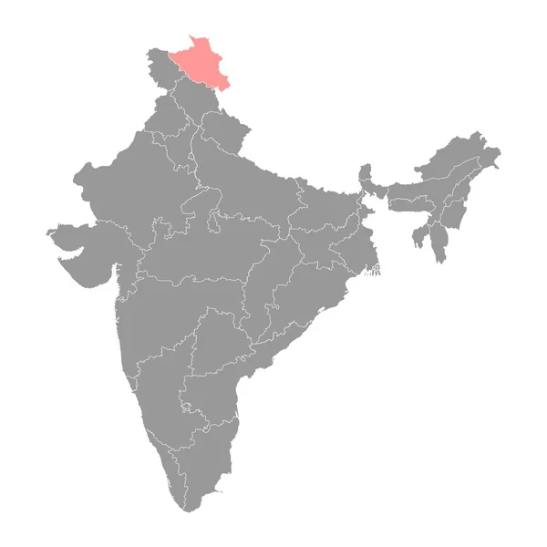 Ladakhs Regionkarta Indiens Administrativa Indelning Vektorillustration — Stock vektor