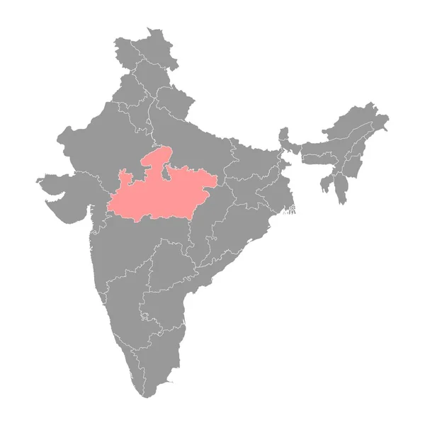 Madhya Pradesh Mapa Estado Divisão Administrativa Índia Ilustração Vetorial — Vetor de Stock