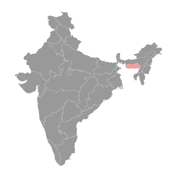 Meghalaya State Map Administrative Division India Vector Illustration — Stock Vector