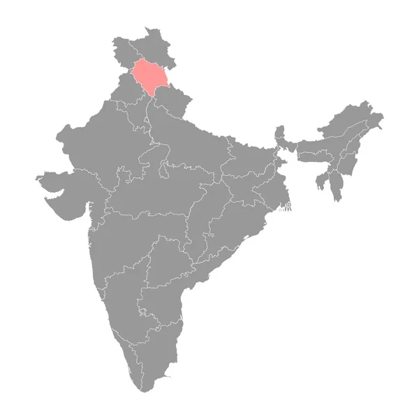 Karte Des Bundesstaates Himachal Pradesh Verwaltungseinheit Indiens Vektorillustration — Stockvektor