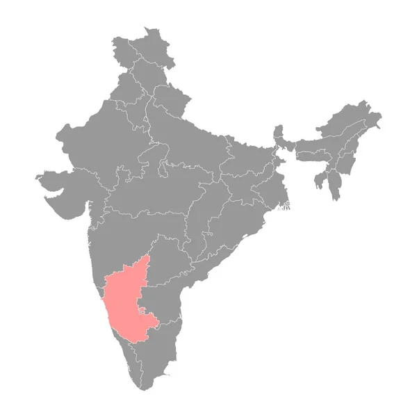 Karnataka Mapa Estado Divisão Administrativa Índia Ilustração Vetorial — Vetor de Stock
