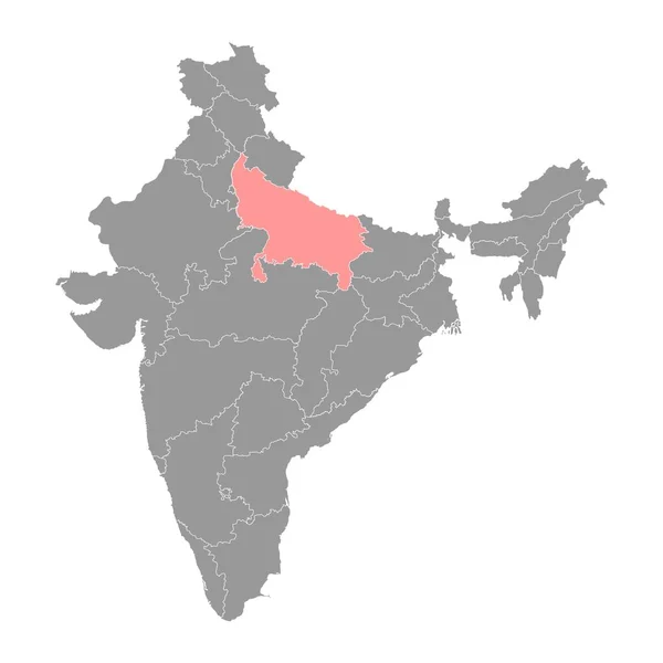 Uttar Pradesh Delstatskarta Indiens Administrativa Indelning Vektorillustration — Stock vektor