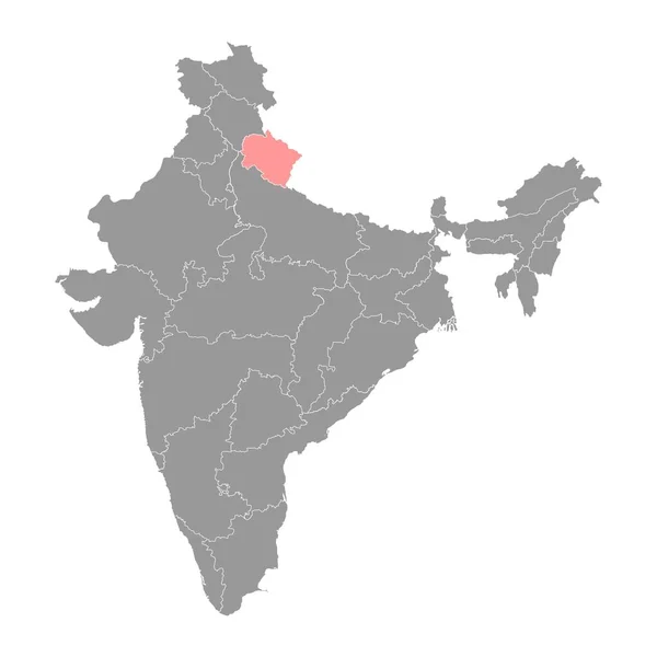 Uttarakhand Mapa Estado Divisão Administrativa Índia Ilustração Vetorial — Vetor de Stock