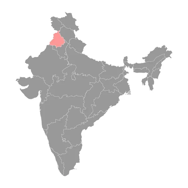 Karte Des Bundesstaates Punjab Verwaltungseinheit Indiens Vektorillustration — Stockvektor