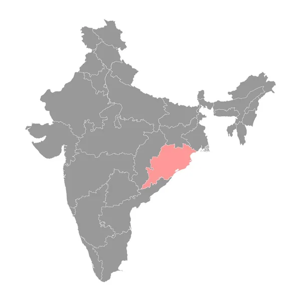 Mapa Estatal Odisha División Administrativa India Ilustración Vectorial — Vector de stock