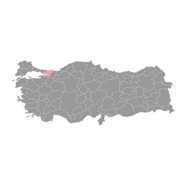 Mapa Província Kocaeli Divisões Administrativas Turquia Ilustração Vetorial — Vetor de Stock