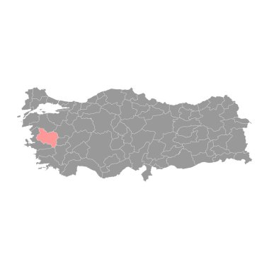 Manisa ilçe haritası, Türkiye 'nin idari bölümleri. Vektör illüstrasyonu.