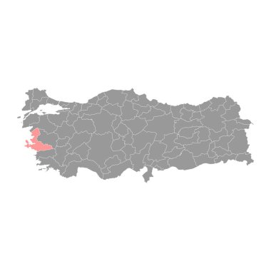 İzmir haritası, Türkiye 'nin idari bölümleri. Vektör illüstrasyonu.