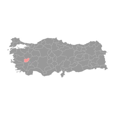 Usak ilçe haritası, Türkiye 'nin idari bölümleri. Vektör illüstrasyonu.