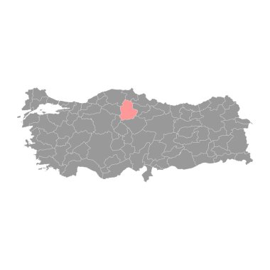 Corum ilçe haritası, Türkiye 'nin idari bölümleri. Vektör illüstrasyonu.