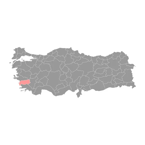 アイディン州地図 トルコの行政区画 ベクターイラスト — ストックベクタ