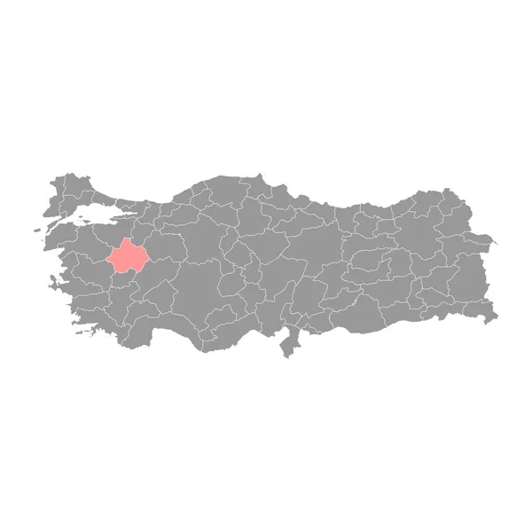 Карта Провинции Кутахья Административное Деление Турции Векторная Иллюстрация — стоковый вектор