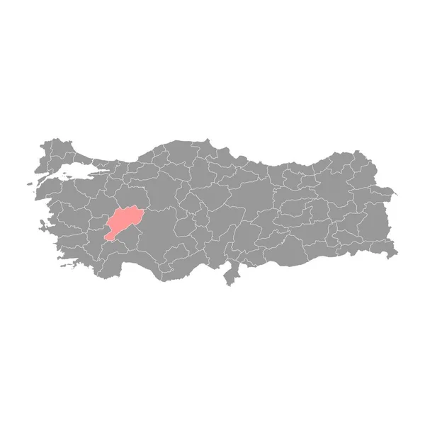 Carte Province Afyonkarahisar Divisions Administratives Turquie Illustration Vectorielle — Image vectorielle