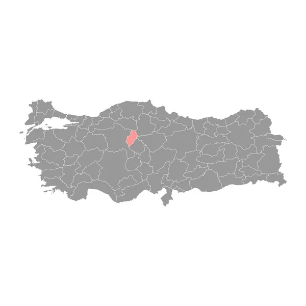 Kirikkale Mapa Província Divisões Administrativas Turquia Ilustração Vetorial —  Vetores de Stock