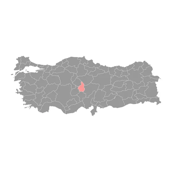 Nevsehir Mapa Província Divisões Administrativas Turquia Ilustração Vetorial — Vetor de Stock