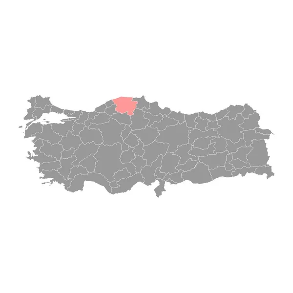 Mapa Província Kastamonu Divisões Administrativas Turquia Ilustração Vetorial — Vetor de Stock