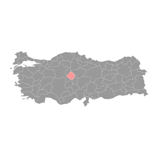 Kirsehir Provinciekaart Administratieve Afdelingen Van Turkije Vectorillustratie — Stockvector