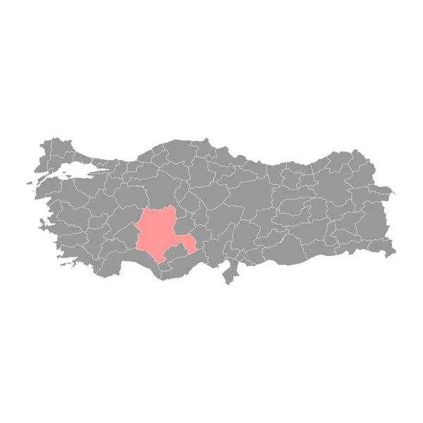 コニャ州地図 トルコの行政区画 ベクターイラスト — ストックベクタ
