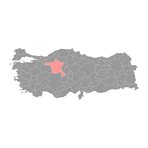 Mapa Província Ancara Divisões Administrativas Turquia Ilustração Vetorial —  Vetores de Stock