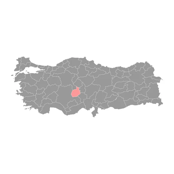 Aksaray Provincia Mapa Divisiones Administrativas Turquía Ilustración Vectorial — Vector de stock