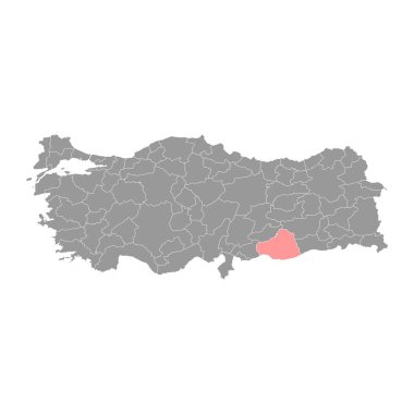 Şanlıurfa ilçe haritası, Türkiye 'nin idari bölümleri. Vektör illüstrasyonu.