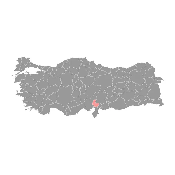 Carte Province Osmaniye Divisions Administratives Turquie Illustration Vectorielle — Image vectorielle