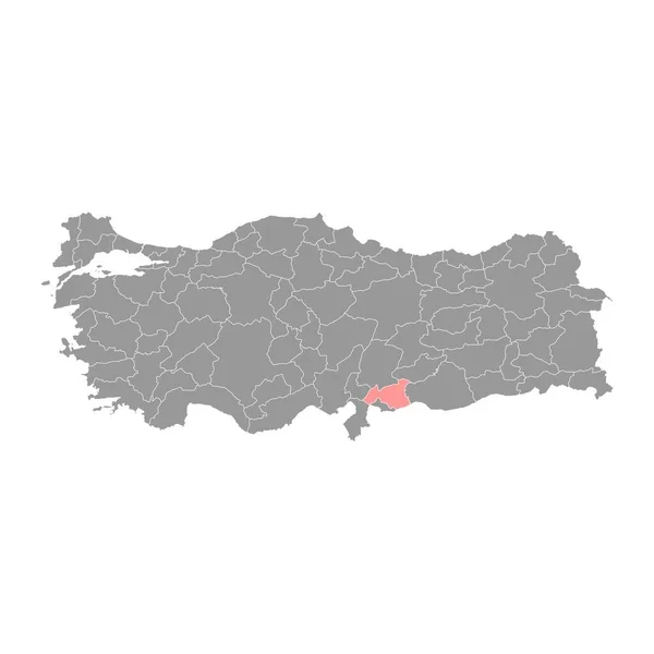 Gaziantep Provincia Mapa Divisiones Administrativas Turquía Ilustración Vectorial — Vector de stock