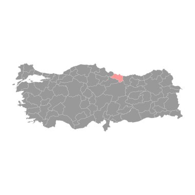Ordu haritası, Türkiye 'nin idari bölümleri. Vektör illüstrasyonu.