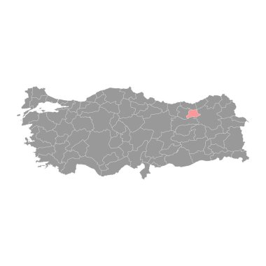 Bayburt ilçe haritası, Türkiye 'nin idari bölümleri. Vektör illüstrasyonu.