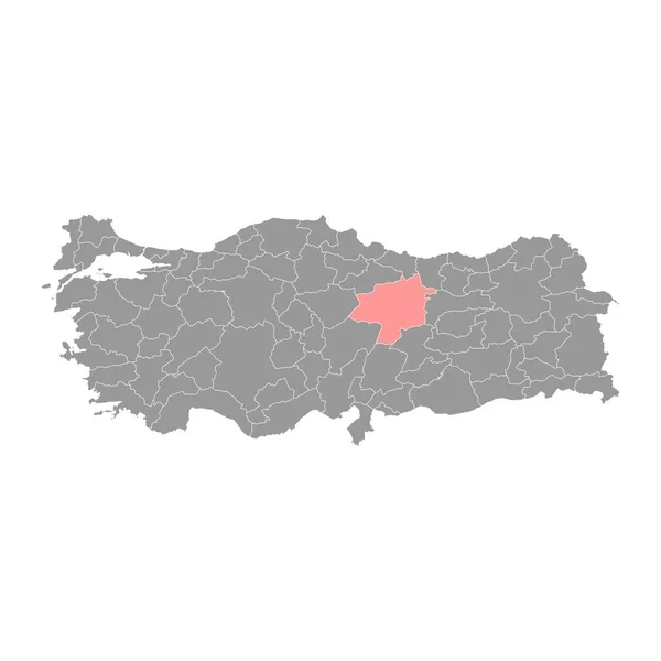 シバス州地図 トルコの行政区画 ベクターイラスト — ストックベクタ
