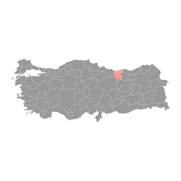 Mapa Provincie Giresun Správní Divize Turecka Vektorová Ilustrace — Stockový vektor