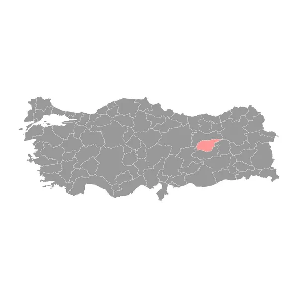 Carte Province Tunceli Divisions Administratives Turquie Illustration Vectorielle — Image vectorielle