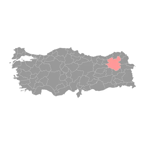 Mapa Província Erzurum Divisões Administrativas Turquia Ilustração Vetorial — Vetor de Stock