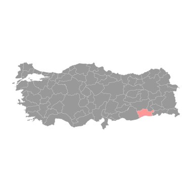 Mardin haritası, Türkiye 'nin idari bölümleri. Vektör illüstrasyonu.