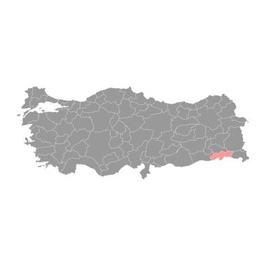 Sirnak ilçe haritası, Türkiye 'nin idari bölümleri. Vektör illüstrasyonu.