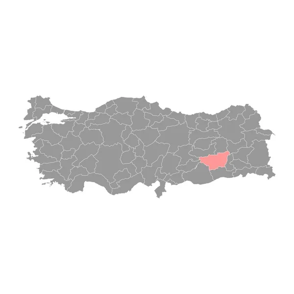 Diyarbakir Province Map Administrative Divisions Turkey Vector Illustration — Stock Vector