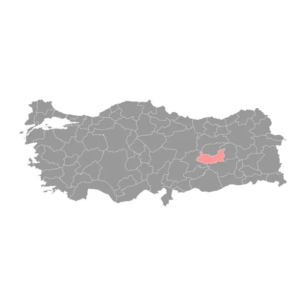 Mapa Província Elazig Divisões Administrativas Turquia Ilustração Vetorial —  Vetores de Stock